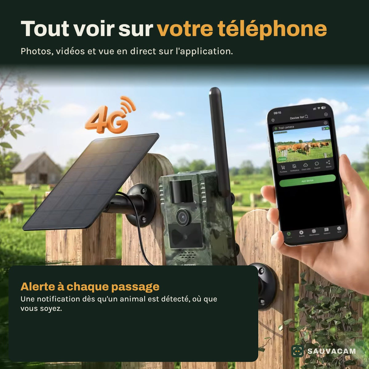 Application SauvaCam sur téléphone